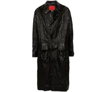 Trenchcoat in Knitteroptik - Schwarz