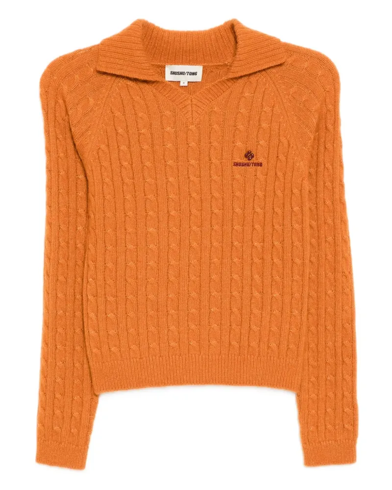 SHUSHU/TONG Top mit Logo-Stickerei - Orange Orange