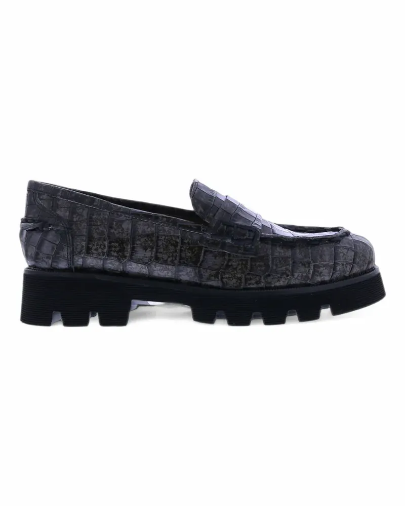 Pons Quintana crocodile-print leather loafers - Grau Grau