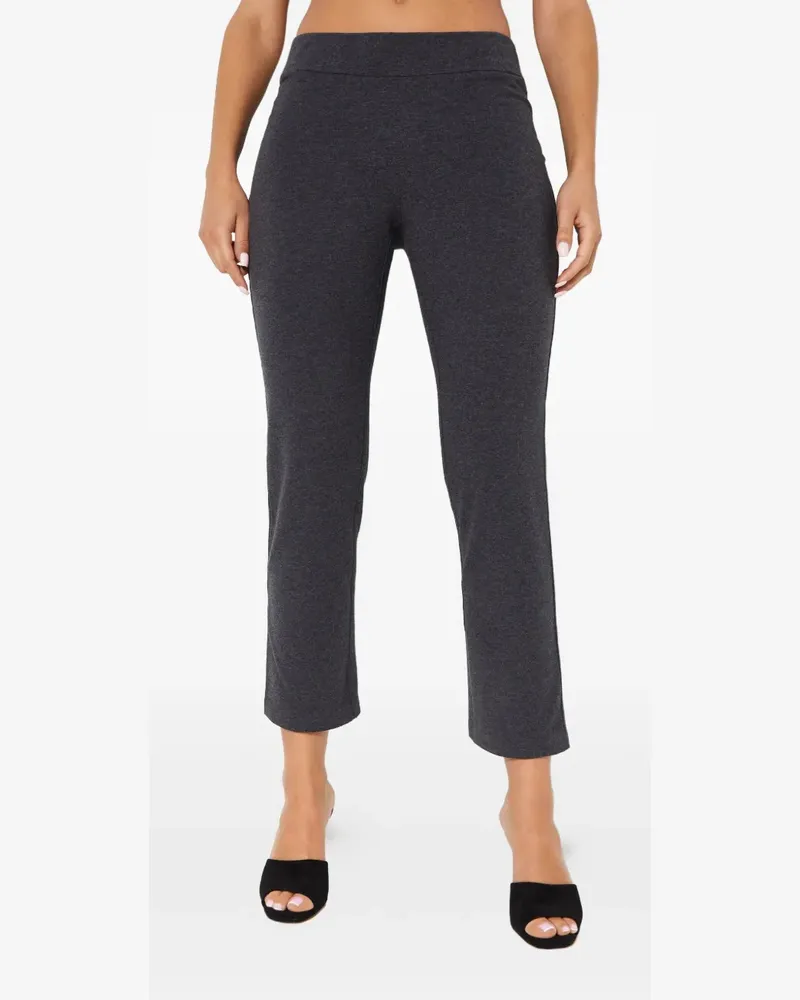 Norma Kamali flat-front cropped trousers - Grau Grau
