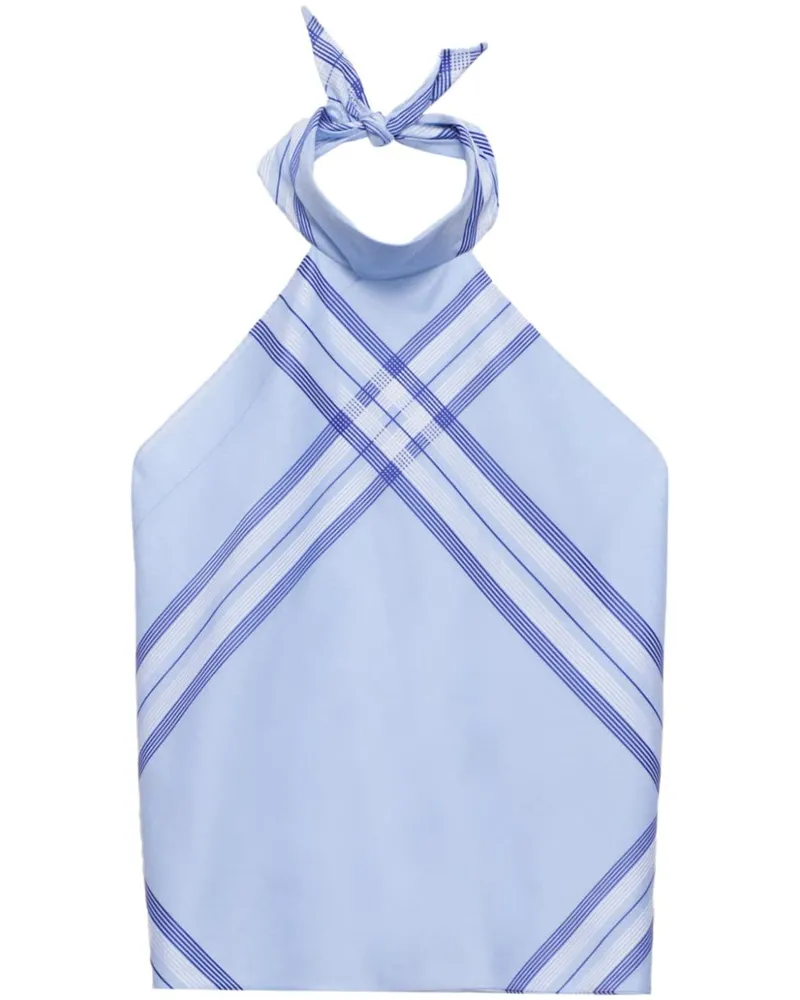 Prada Kariertes Cropped-Oberteil - Blau Blau