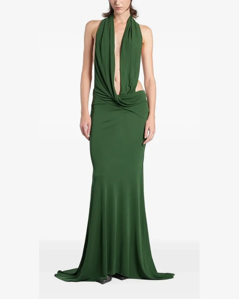 Alex Perry halterneck draped maxi dress - Grün Grün