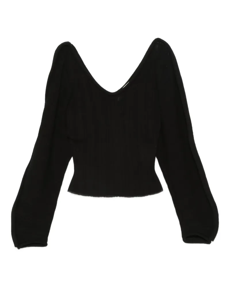 Séfr Anguille raglan v-neck sweater - Schwarz Schwarz