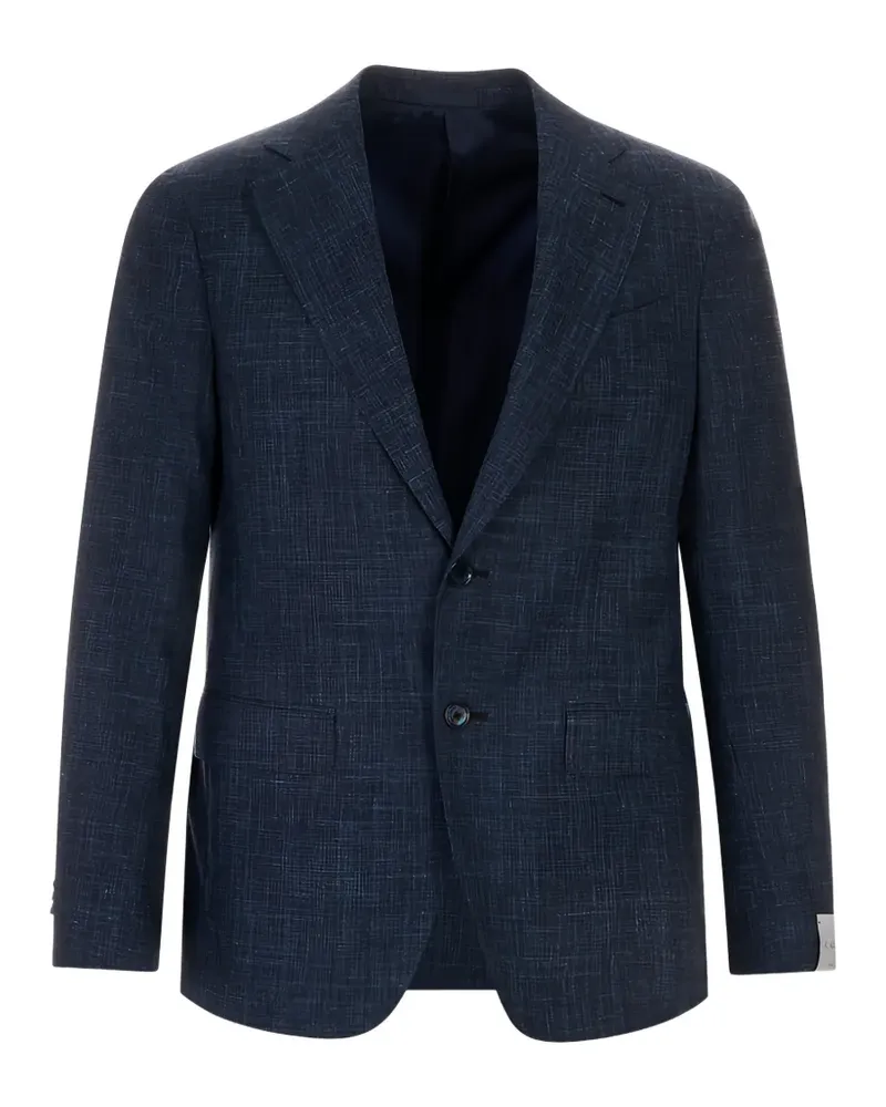 Caruso Aida cross-hatch single-breasted blazer - Blau Blau