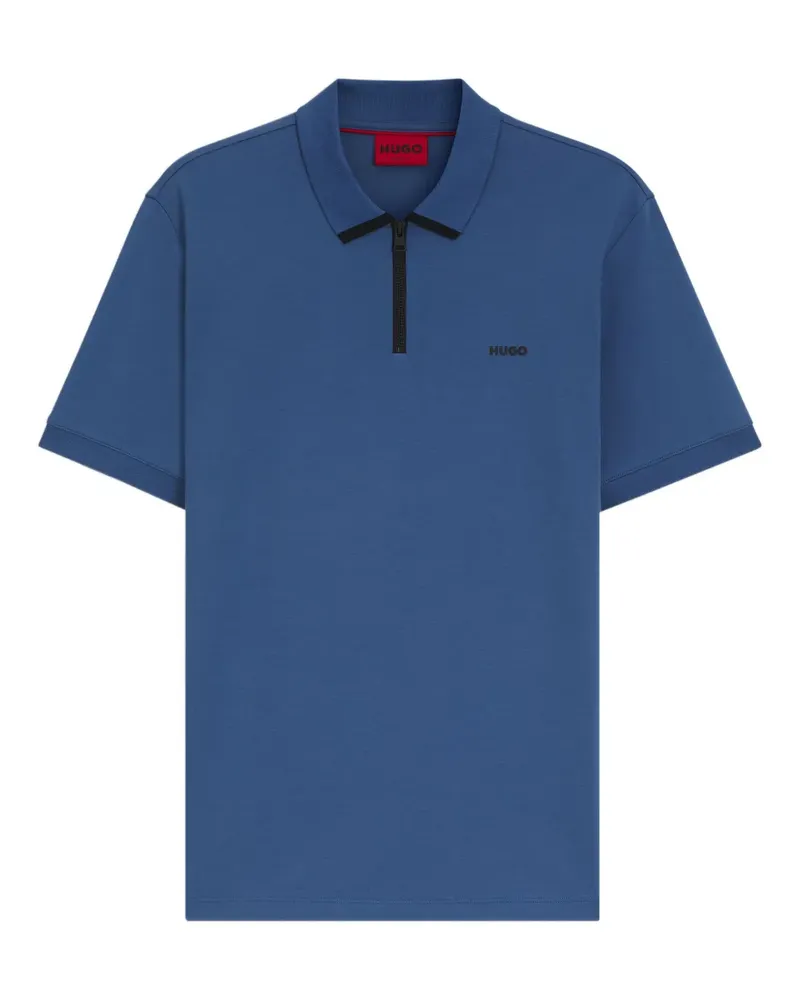 HUGO BOSS Poloshirt mit Reißverschluss - Blau Blau