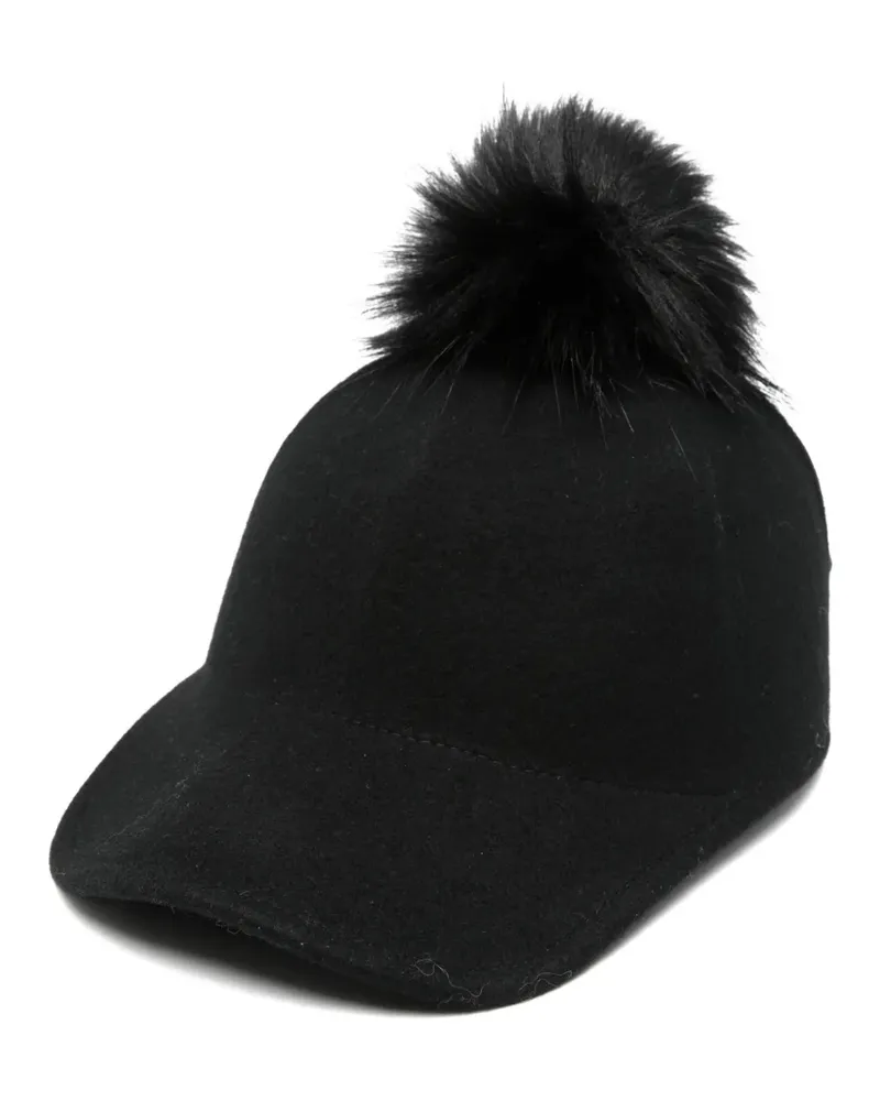 Marc Cain Baseballkappe mit Pompons - Schwarz Schwarz