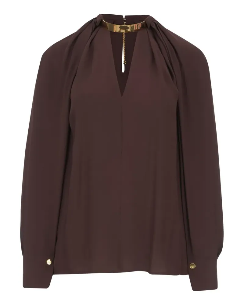 Elisabetta Franchi V-neck shirt - Braun Braun