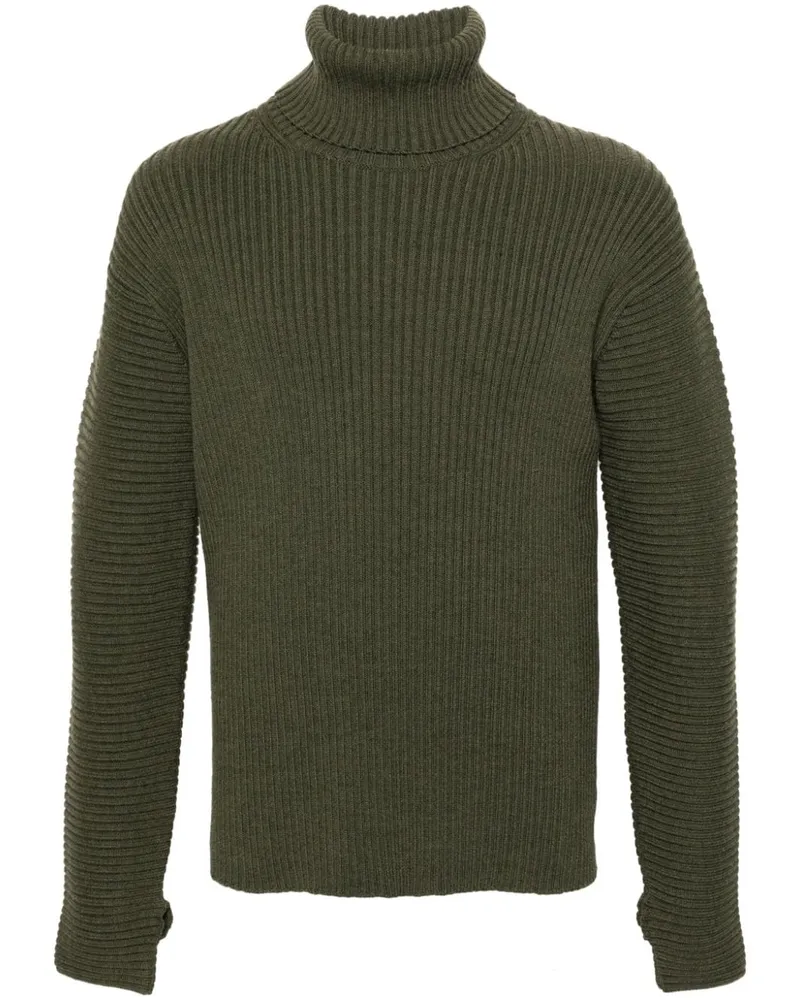 Kenzo Gerippter Rollkragenpullover - Grün Grün