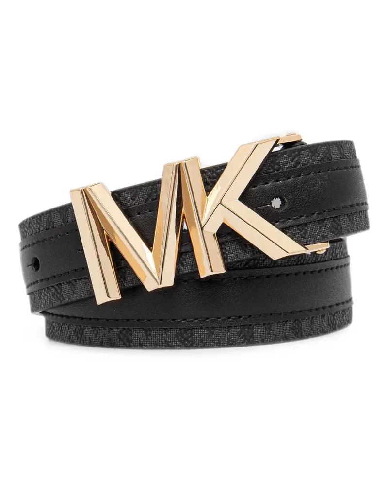 Michael Kors Gürtel mit MK-Schild - Schwarz Schwarz