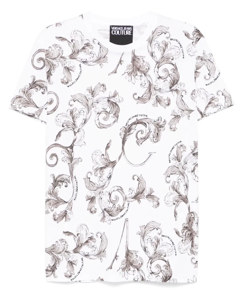 Versace Jeans T-Shirt mit Barocco-Print - Weiß Weiß