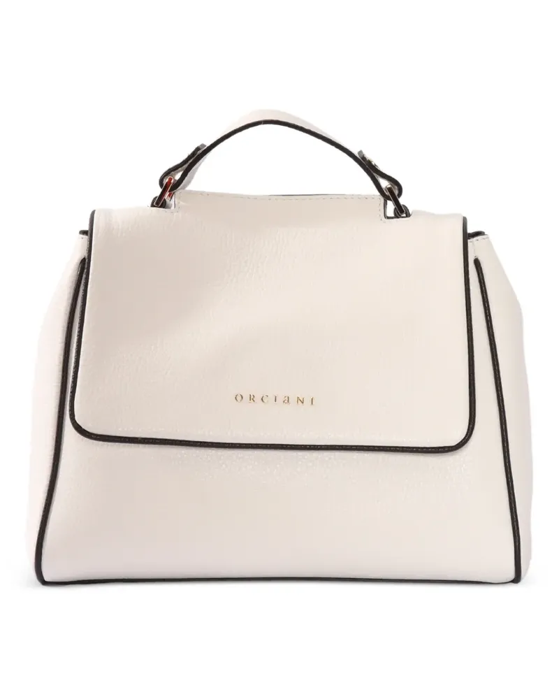 Orciani Kleine Sveva Schultertasche mit Henkel - Weiß Weiß