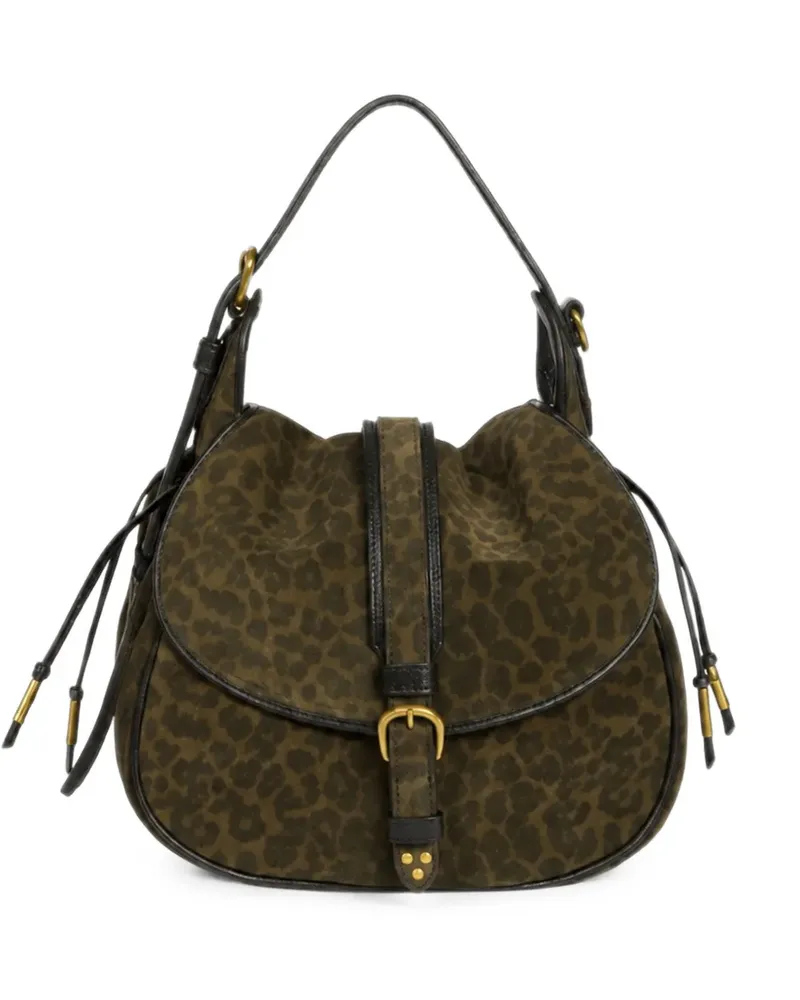 Jérôme Dreyfuss Gildas Schultertasche mit Leopardenprint - Grün Grün
