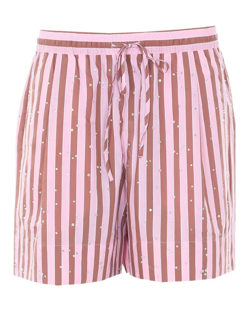 Essentiel crystal-embellished striped shorts - Rosa Rosa