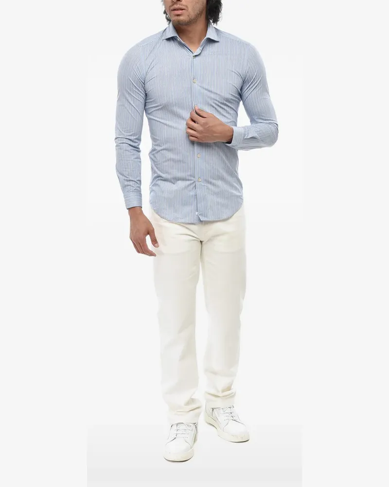 Alessandro Gherardi striped French-collar shirt - Blau Blau