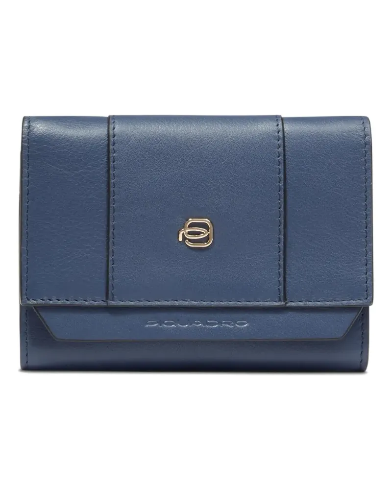 Piquadro leather trifold wallet - Blau Blau
