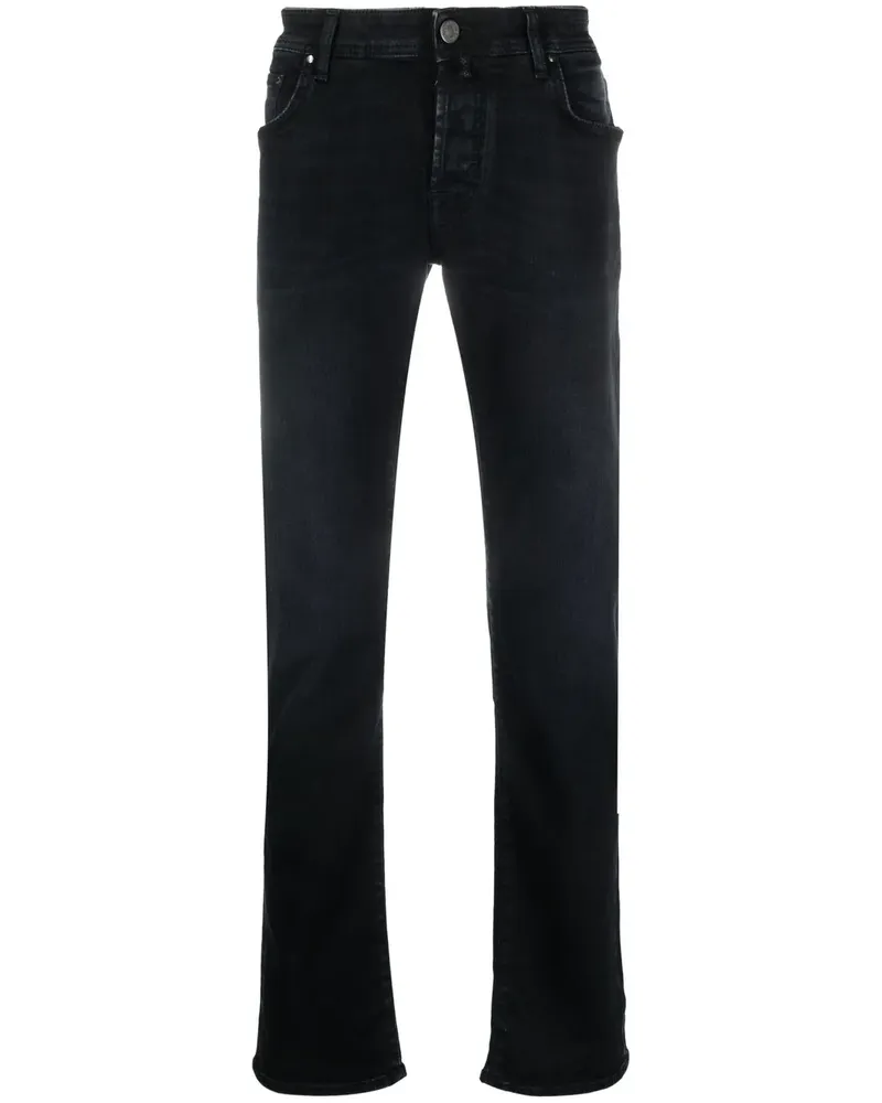 Jacob Cohën Tief sitzende Straight-Leg-Jeans - Blau Blau