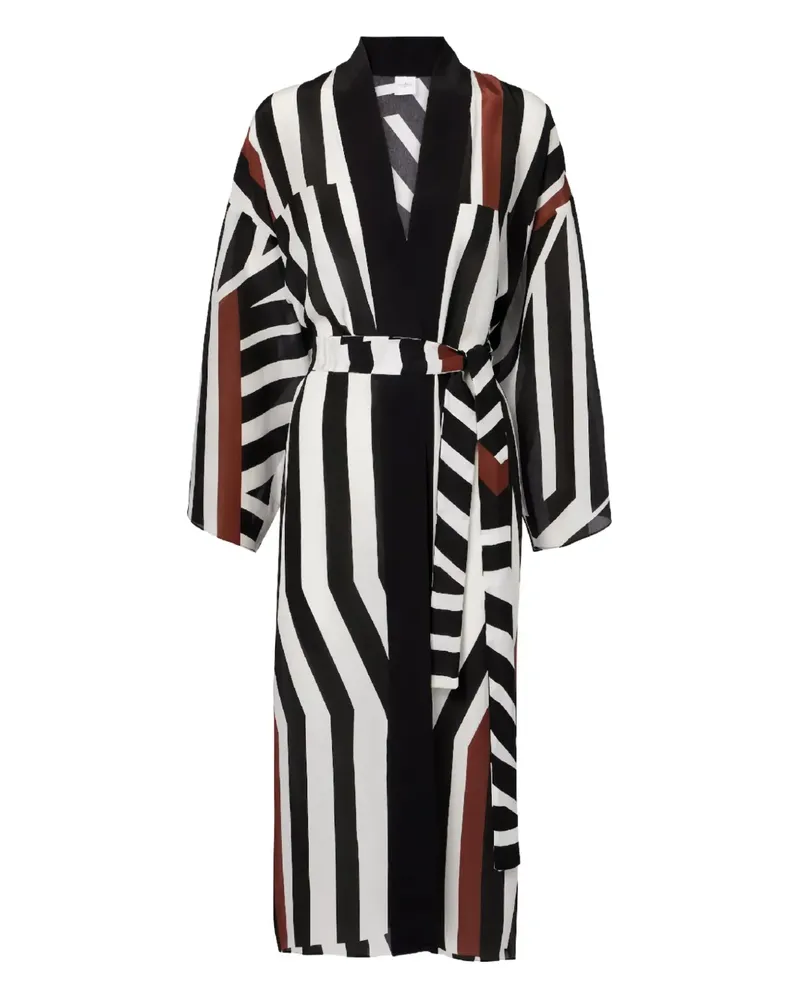 Max Mara Ovatte striped v-neck cover-up - Schwarz Schwarz