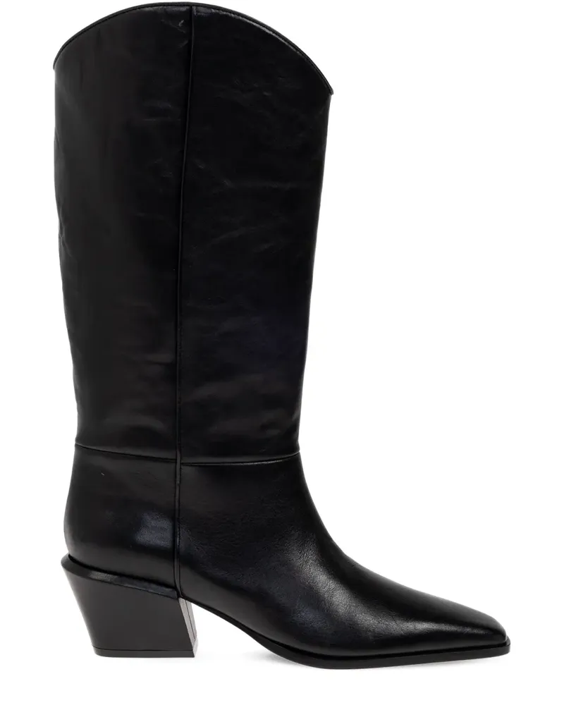 Paris Texas Spitze Bettina Stiefel 50mm - Schwarz Schwarz