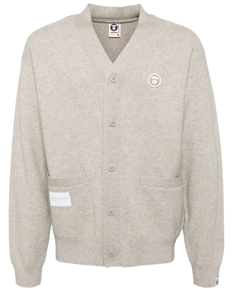 BAPE Cardigan mit Logo-Patch - Grau Grau