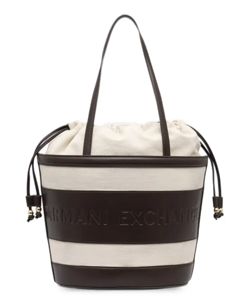 Armani Exchange logo-debossed bucket bag - Braun Braun