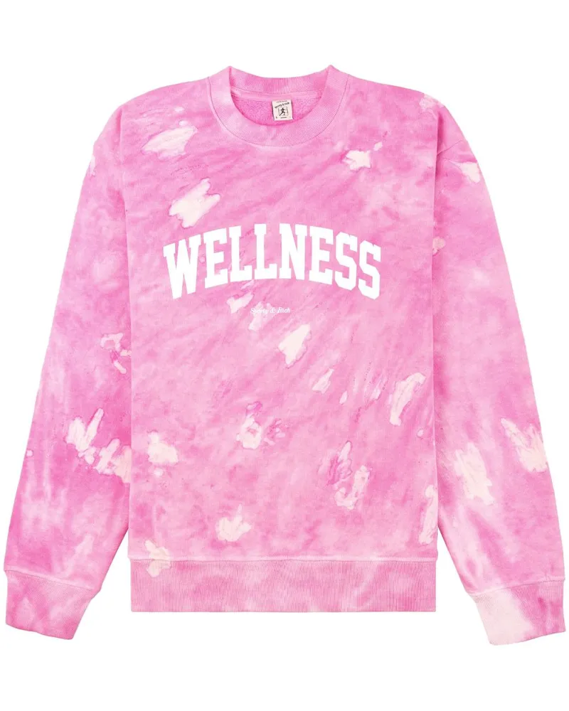 SPORTY & RICH Wellness Sweatshirt mit Batikmuster - Rosa Rosa