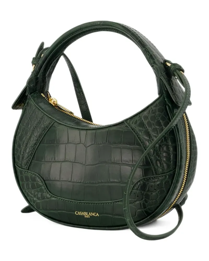 Casablanca Paris Biker croc-effect leather shoulder bag - Grün Grün