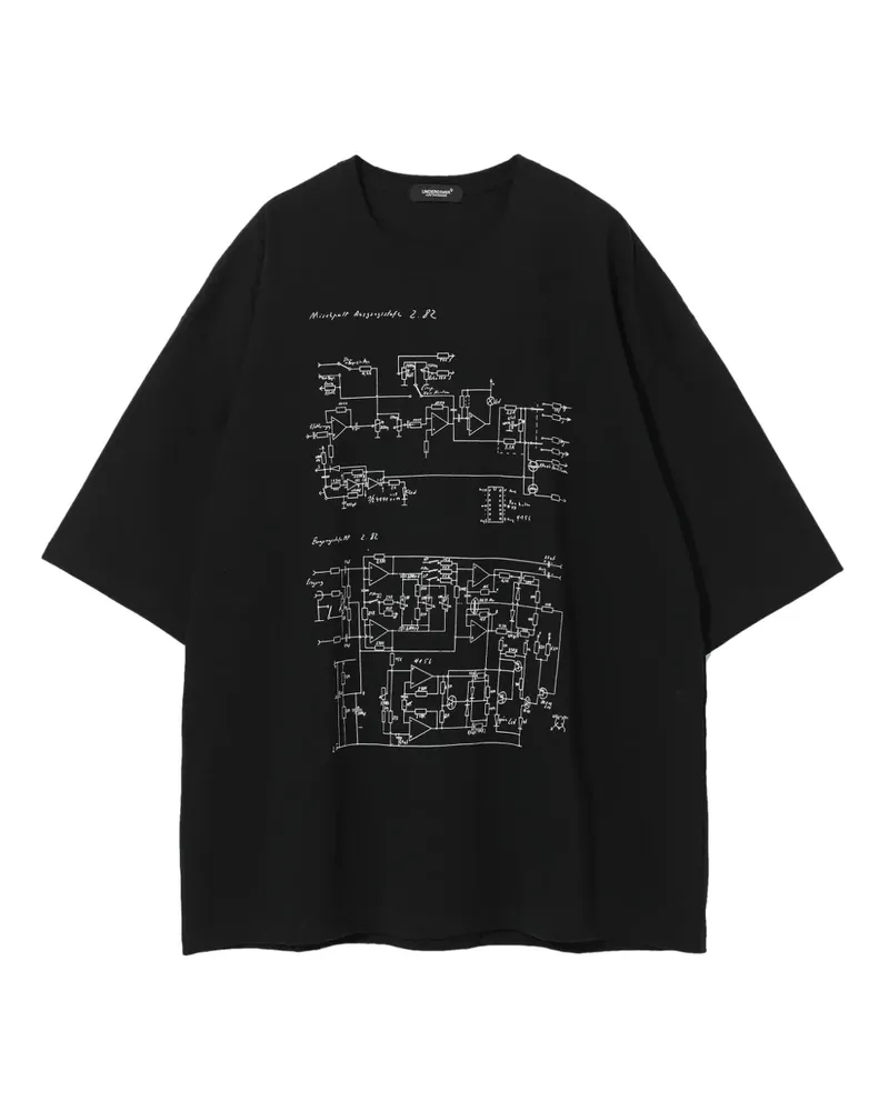 Undercover T-Shirt mit Hand-Print - Schwarz Schwarz