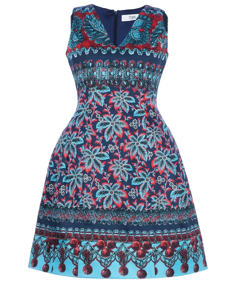 Linda Farrow printed lantern dress - Blau Blau