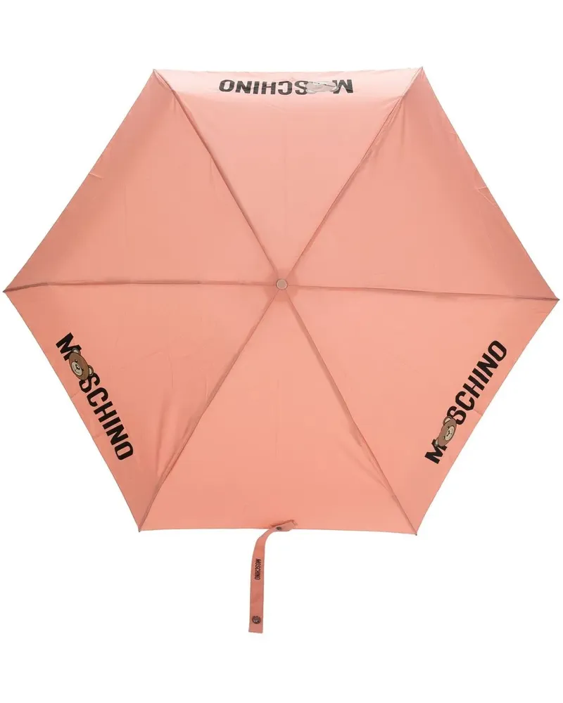Moschino Regenschirm mit Logo-Print - Rosa Rosa