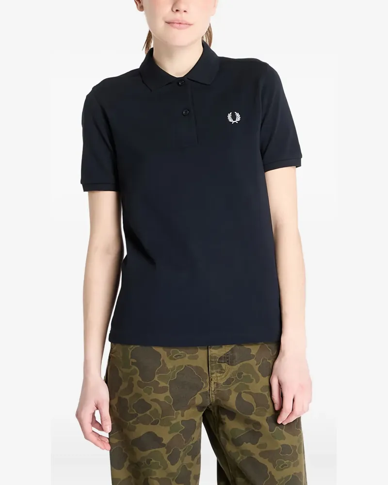 Fred Perry logo-embroidered polo top - Blau Blau