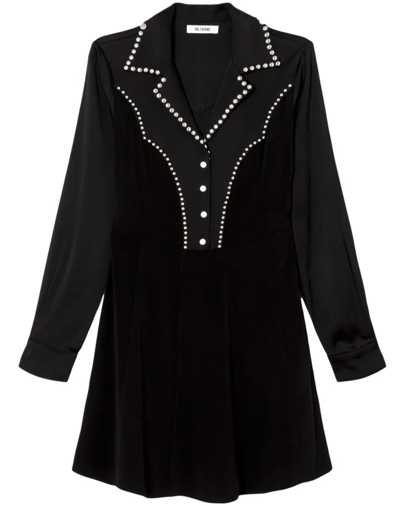 RE/DONE Western Yoke Kleid - Schwarz Schwarz