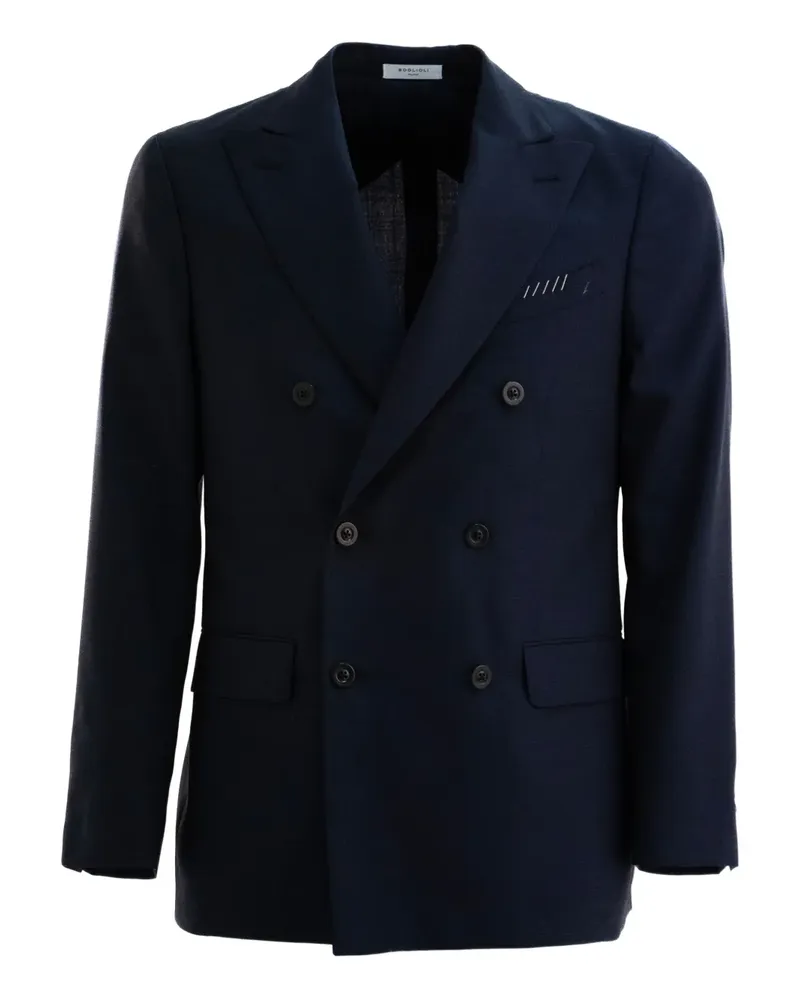Boglioli Doppelreihiger Blazer mit Taschendetail - Blau Blau