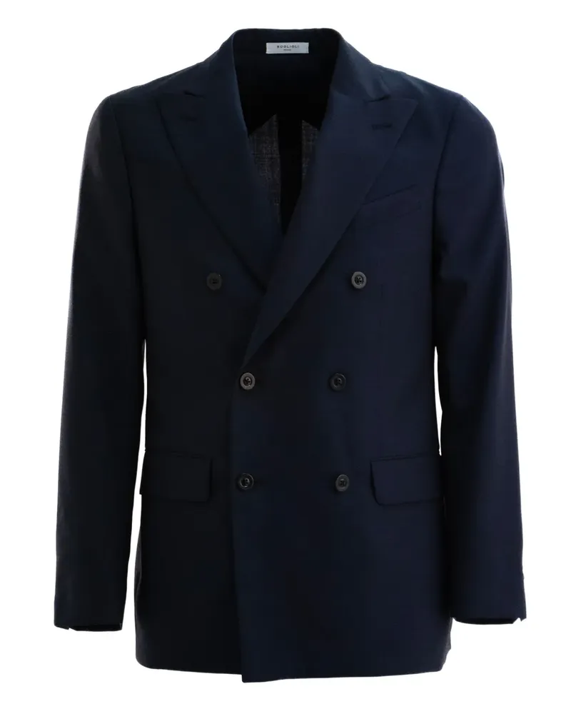 Boglioli Doppelreihiger Blazer mit Taschendetail - Blau Blau