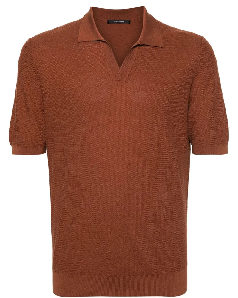Tagliatore Paco Poloshirt mit offenem Kragen - Braun Braun