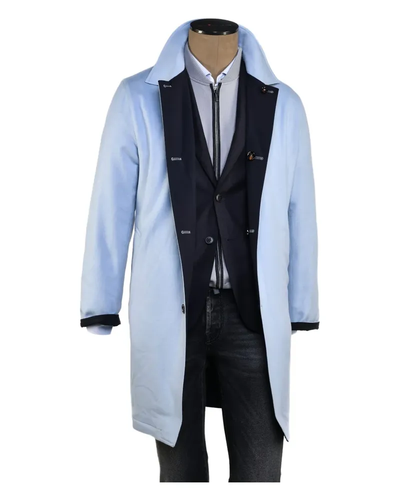 Kiton Einreihiger Mantel aus Kaschmir - Blau Blau