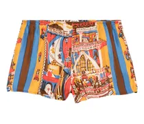 Shorts mit Manhattan Island-Print - Orange