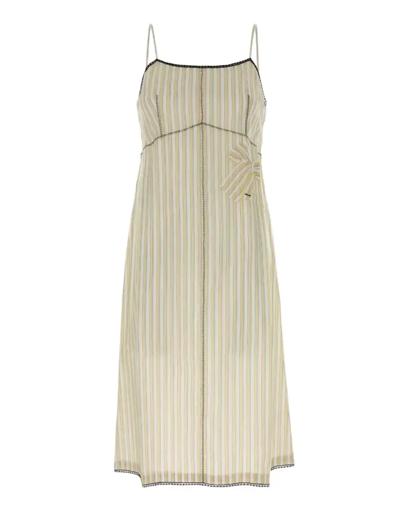 Prada Gestreiftes Kleid mit Schleifendetail - Nude Nude