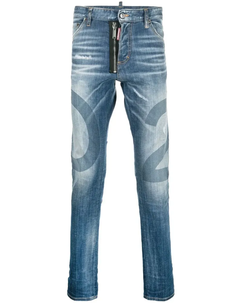Dsquared2 Skinny-Jeans in Distressed-Optik - Blau Blau