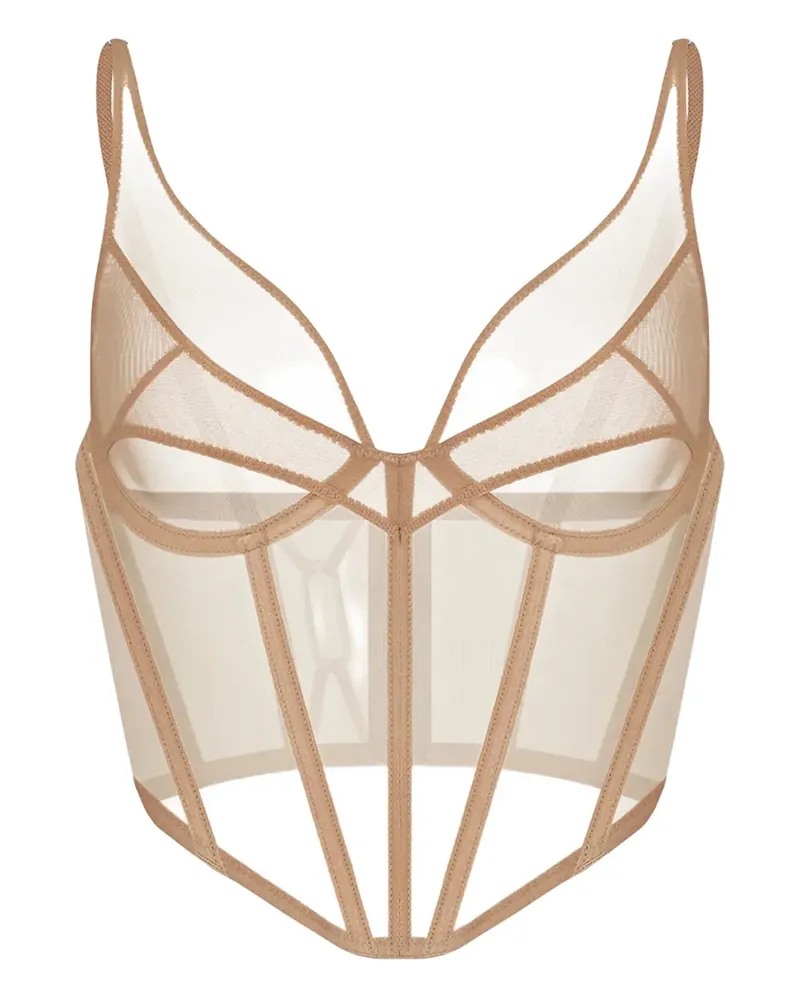 Zhilyova Asteria Corsage mit Mesh-Einsatz - Nude Nude