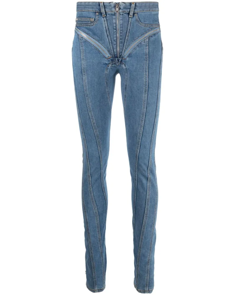 Thierry Mugler Spiral Skinny-Jeans - Blau Blau