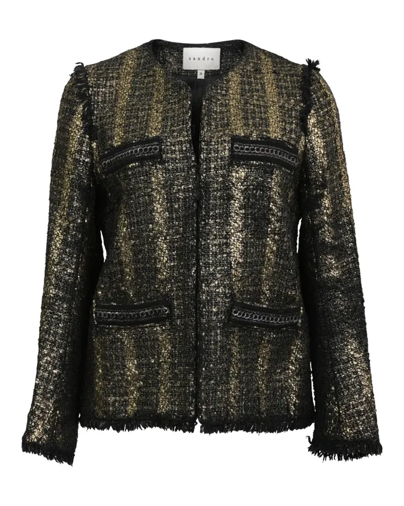 Sandro metallic tweed blazer - Schwarz Schwarz