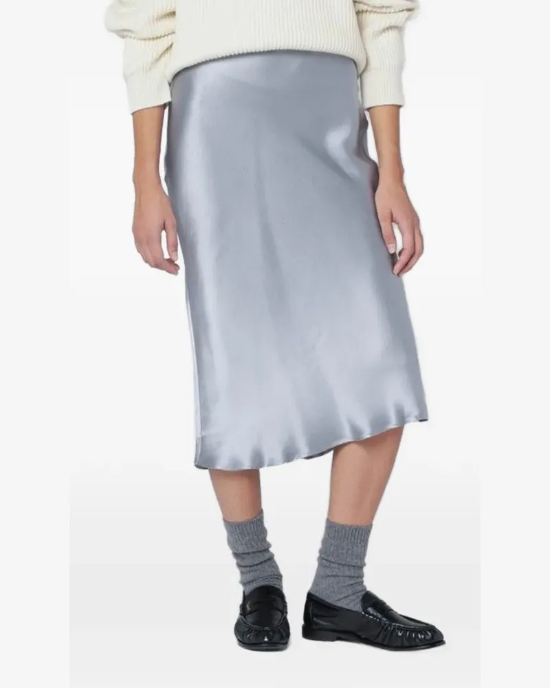 Anine Bing Midirock aus Seide - Blau Blau