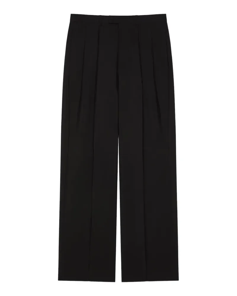 Givenchy Hose mit doppelter Falte aus Wolle und Mohär - Schwarz Schwarz