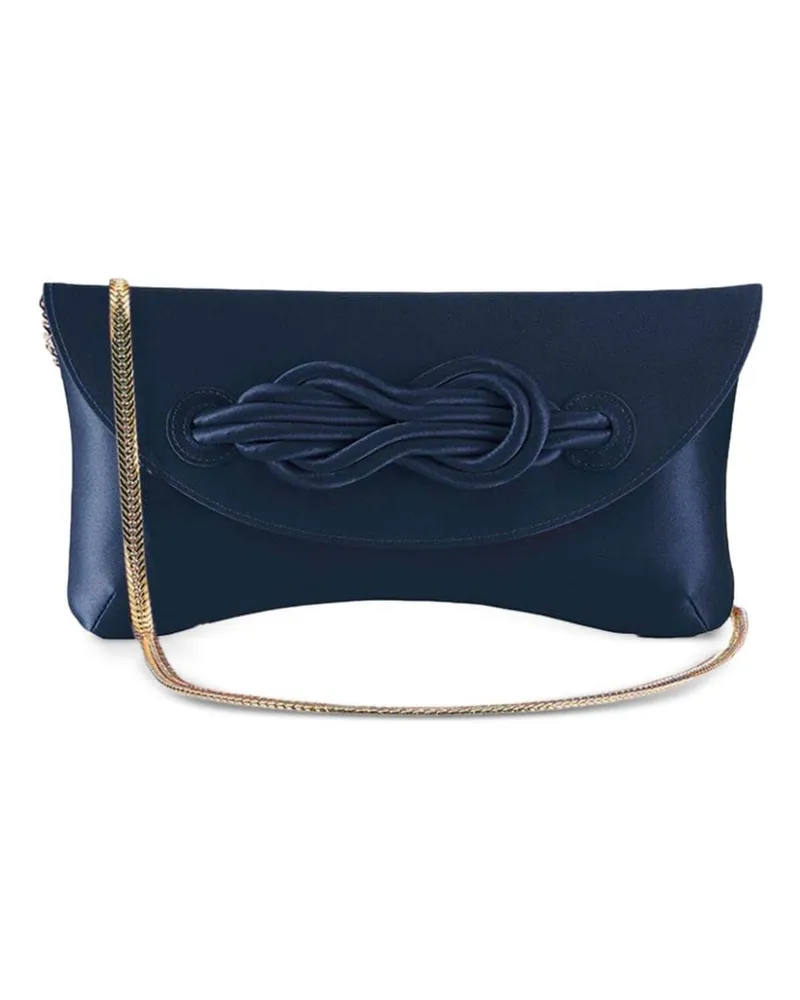 Shanghai Tang Clutch mit Knoten - Blau Blau