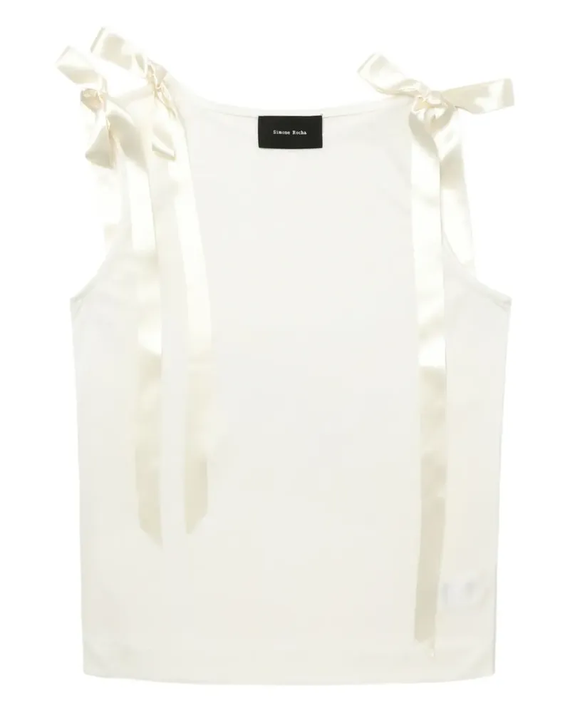 Simone Rocha Top mit Schleifendetail - Weiß Weiß