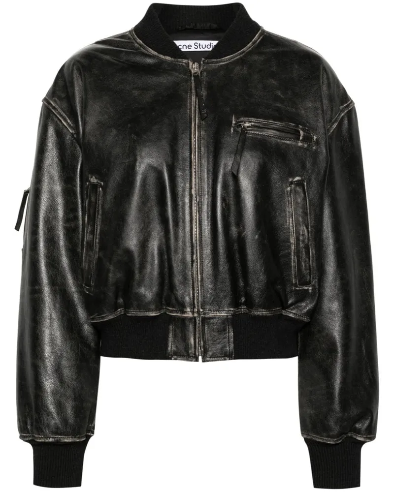 Acne Studios Bomberjacke im Distressed-Look - Schwarz Schwarz