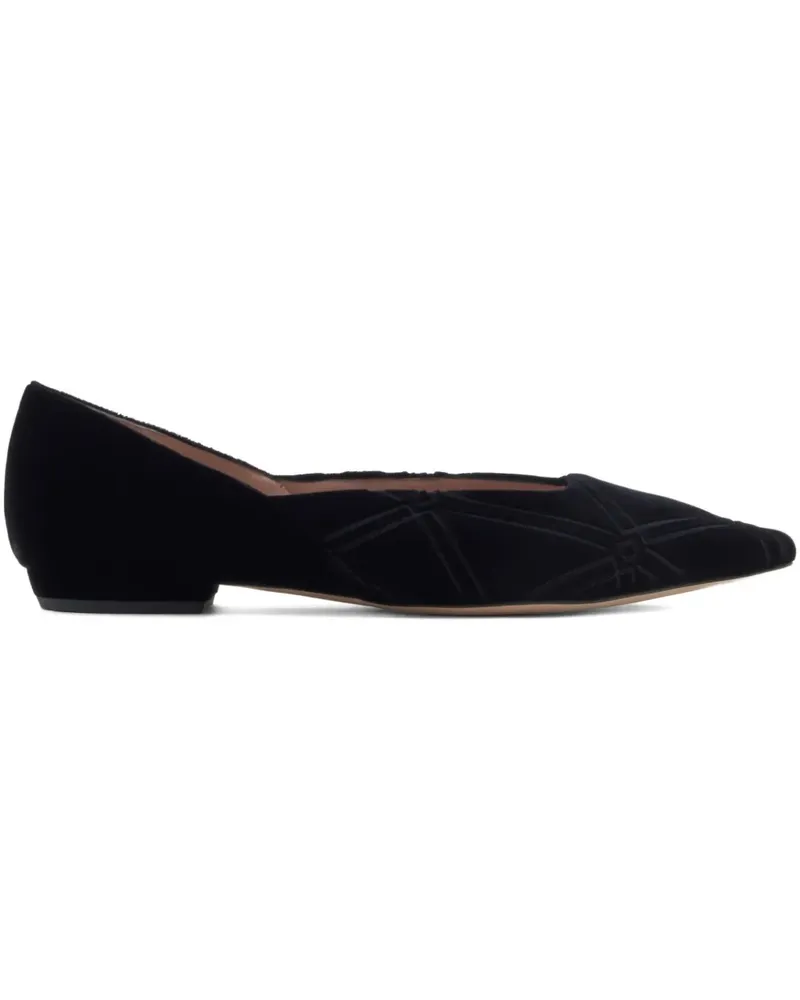 Emporio Armani geometric-pattern point toe ballet flats - Schwarz Schwarz