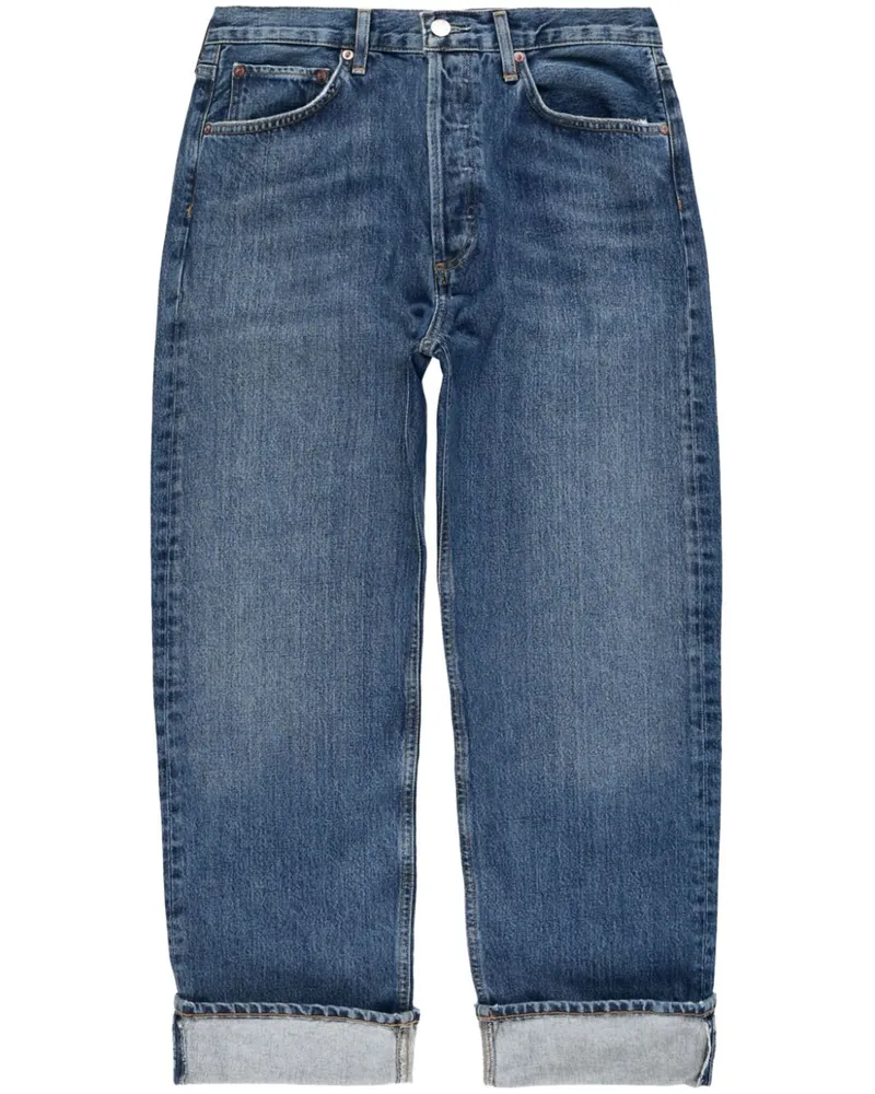 AGOLDE Fran Cropped-Jeans mit hohem Bund - Blau Blau