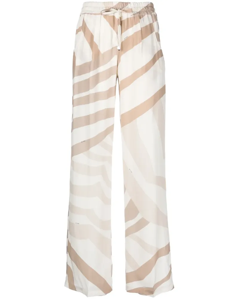 Kiton Weite Hose mit abstraktem Print - Nude Nude