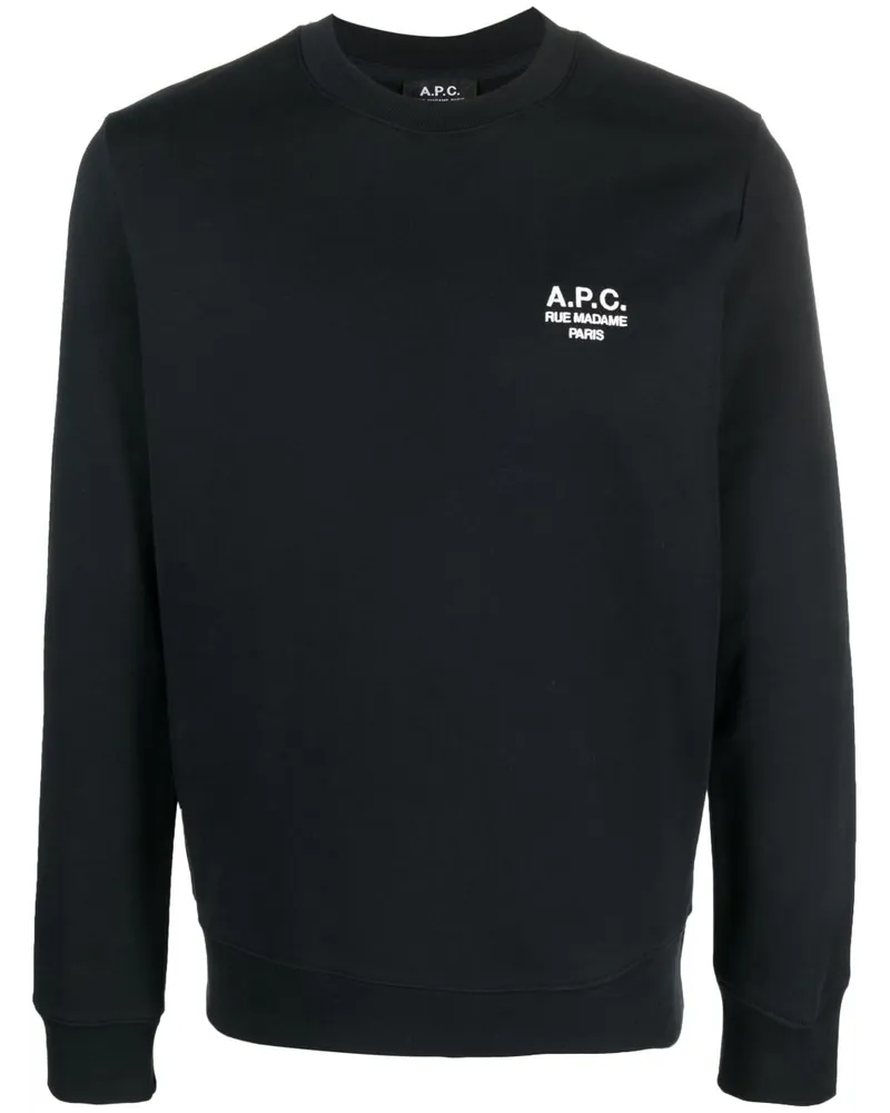 A.P.C. Sweatshirt mit Logo-Stickerei Schwarz